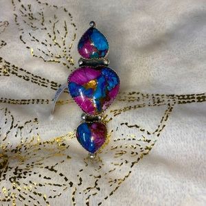 M&S Mohave turquoise sterling silver stack ring